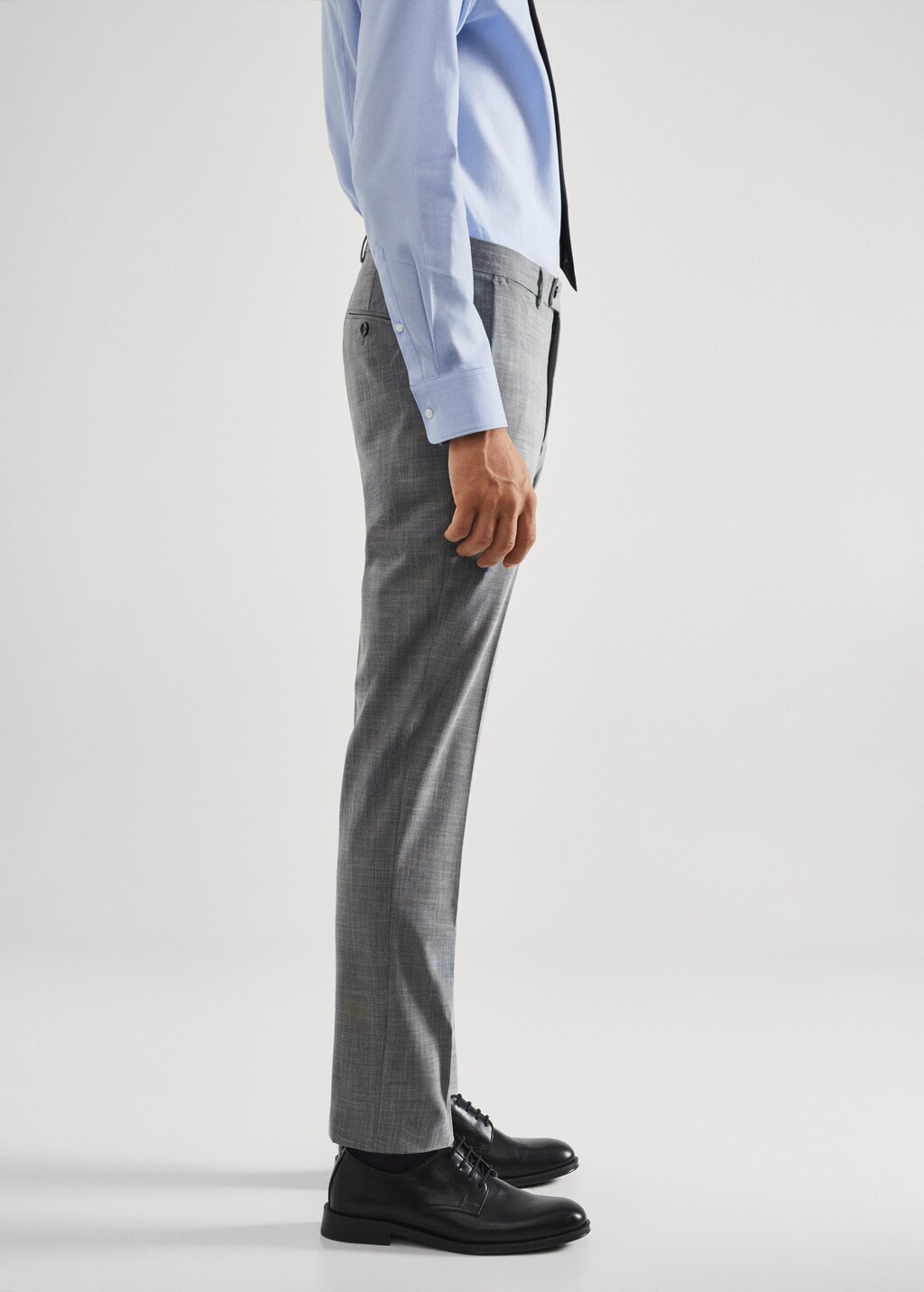 Stretch-fabric slim-fit printed suit trousers - Details of the article 4