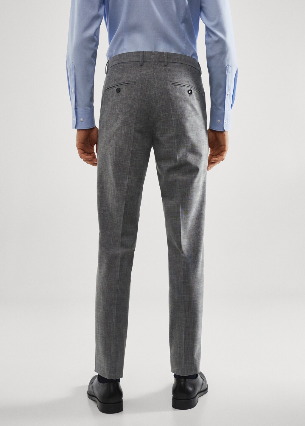 Stretch-fabric slim-fit printed suit trousers - Reverse of the article