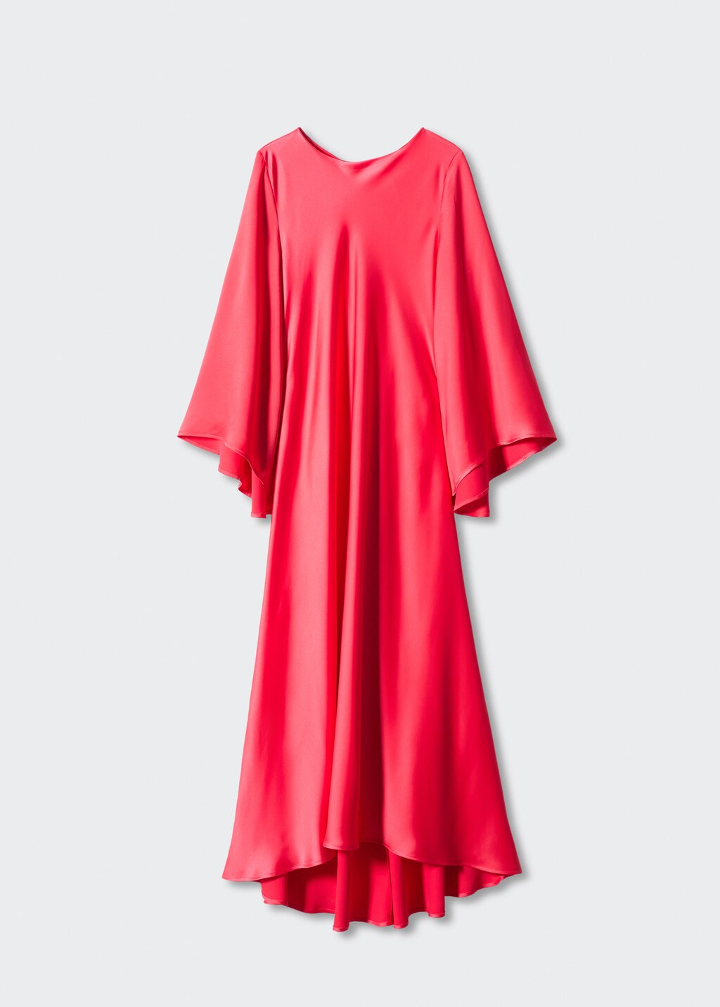 Flared-sleeve satin dress - Article without model