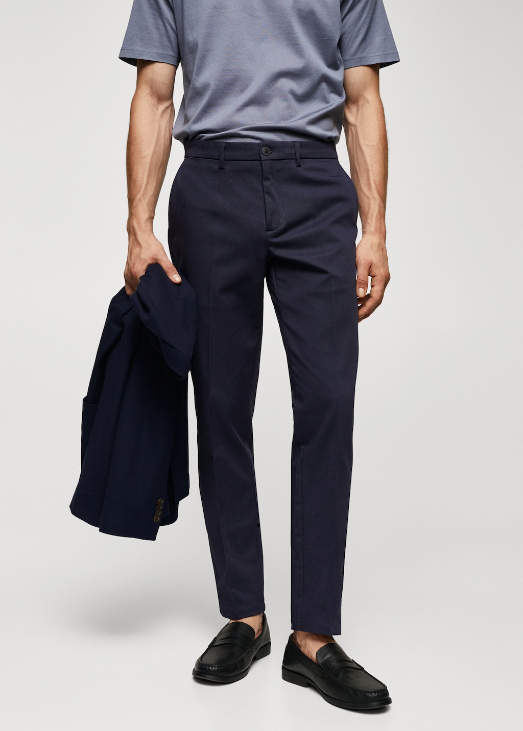 Slim fit chino trousers - Medium plane