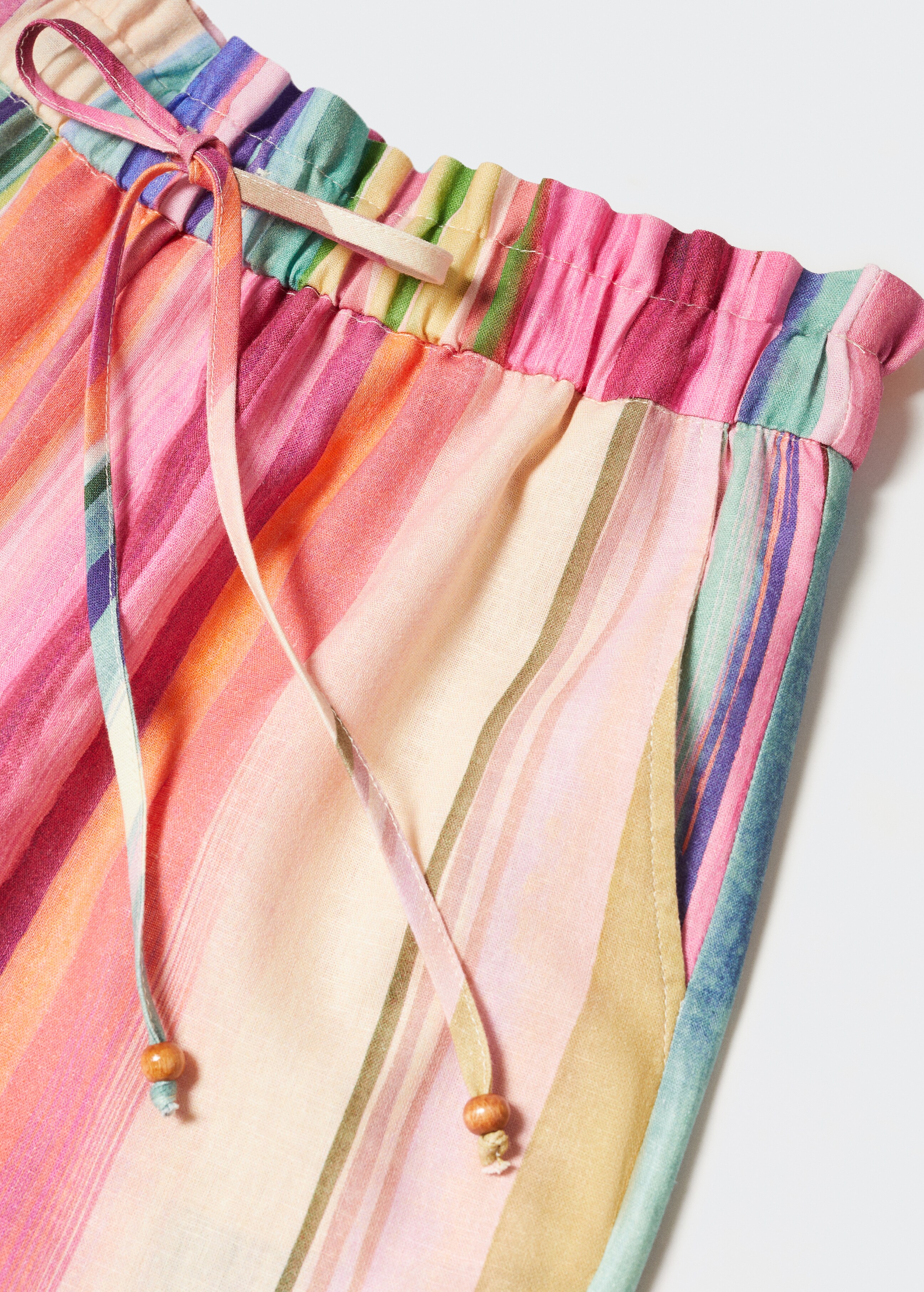 Multi-coloured striped linen trousers - Details of the article 8