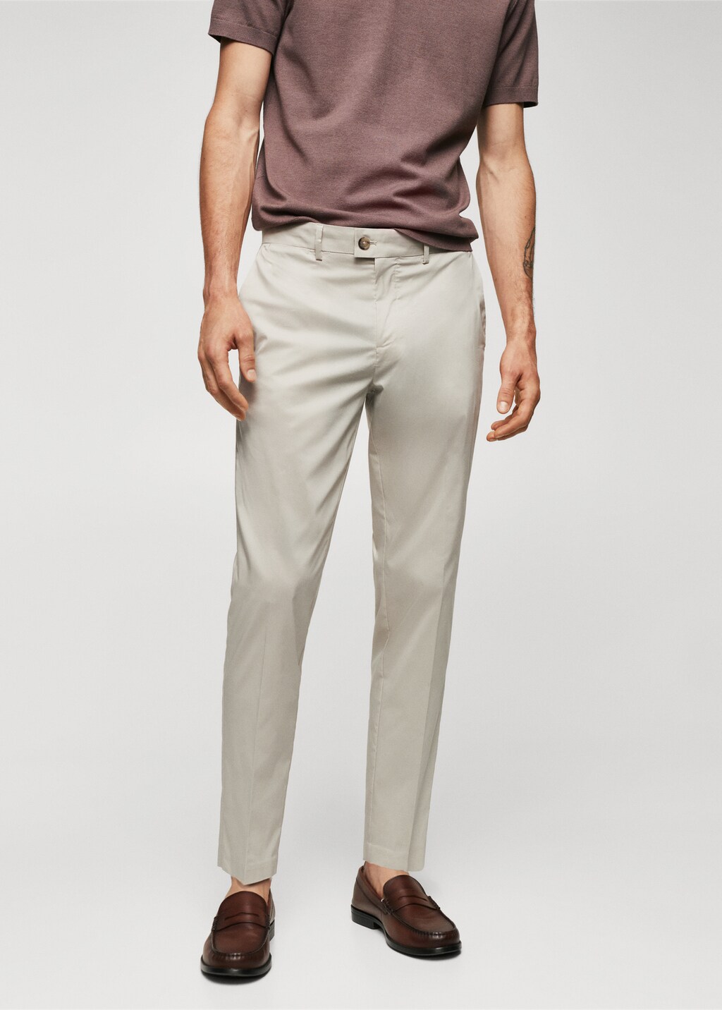 Lightweight cotton trousers - Medium plane