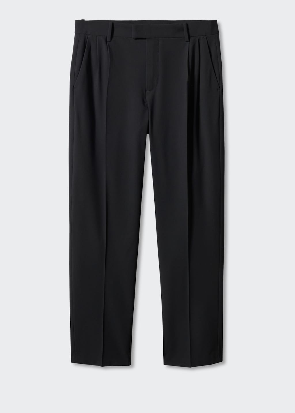 Regular fit pleated cotton trousers - Article without model