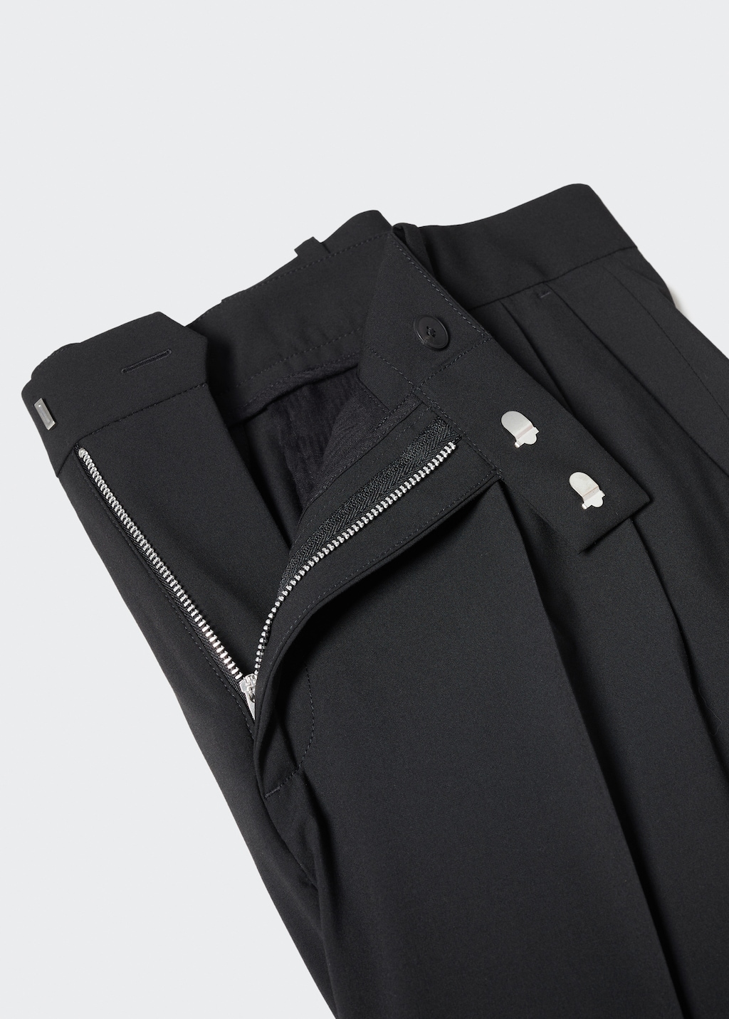 Regular fit pleated cotton trousers - Details of the article 8