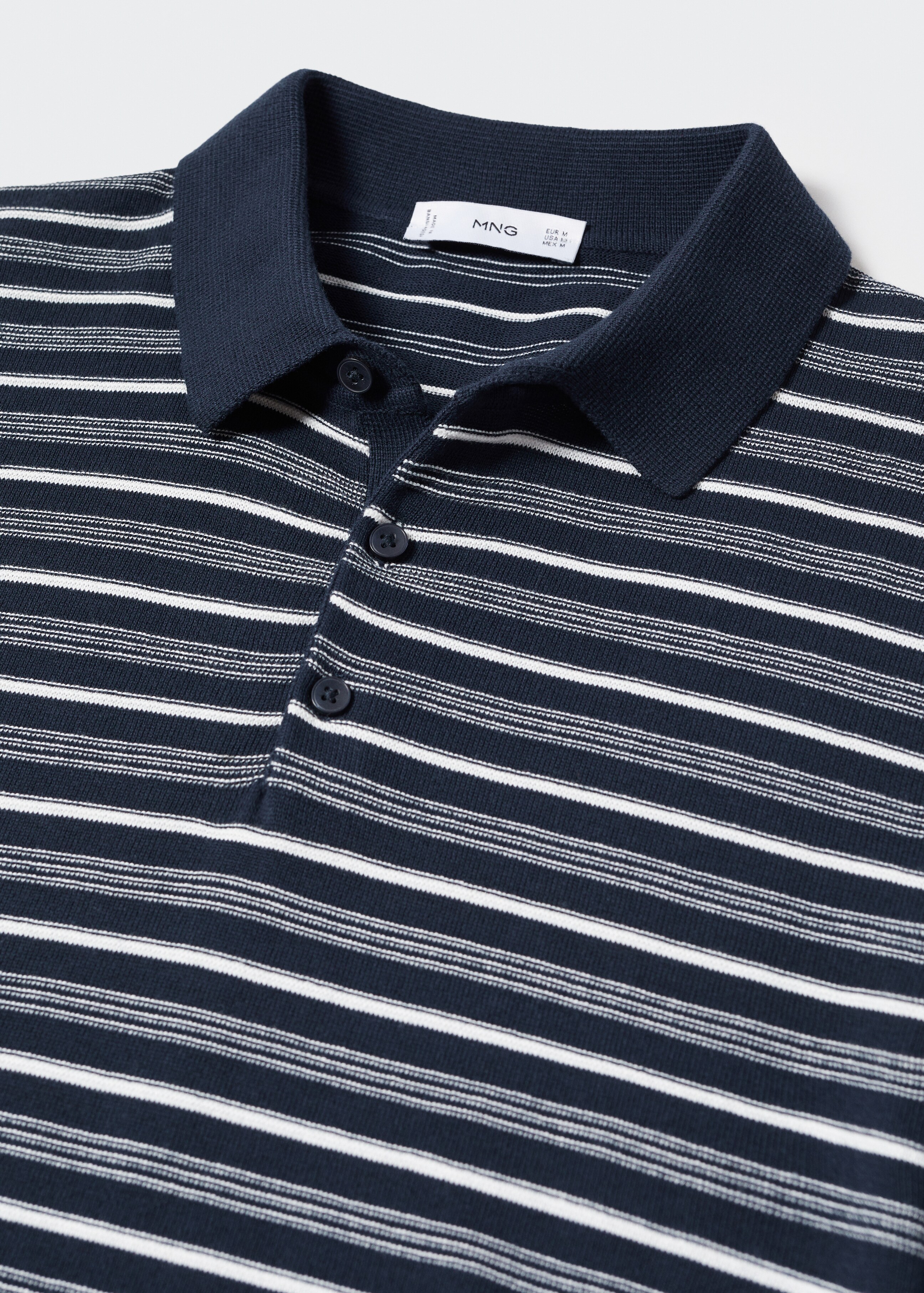 Striped fine-knit polo shirt - Details of the article 8