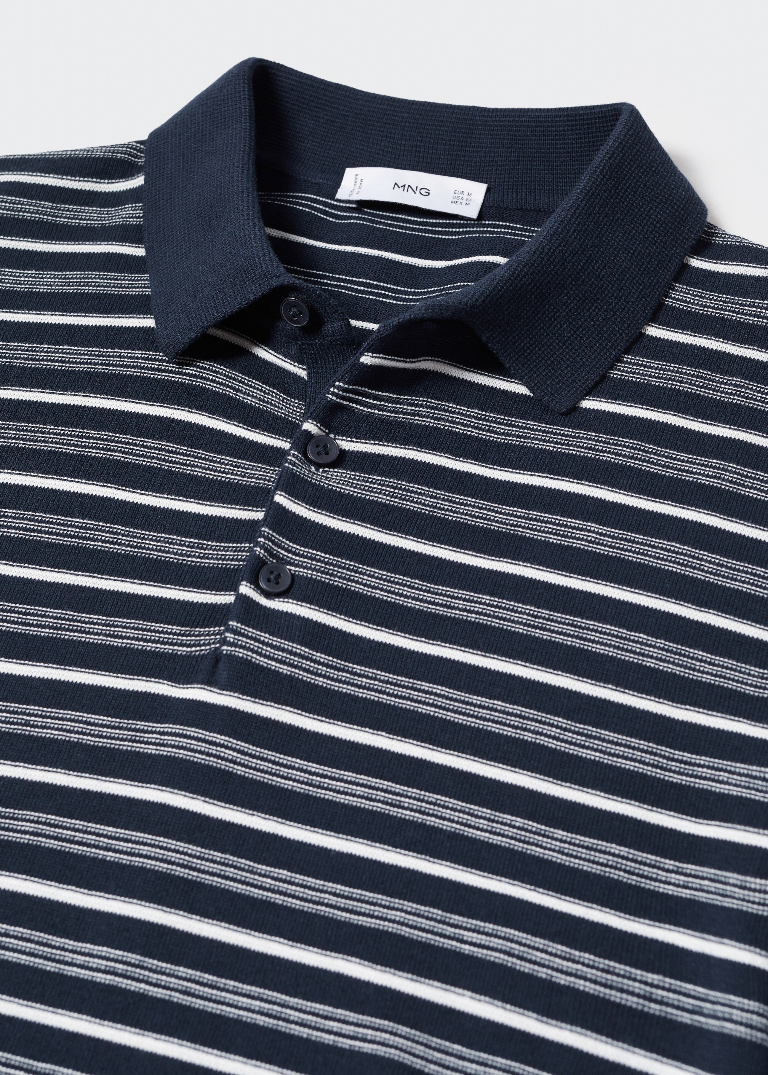 Gestreiftes Feinstrick-Poloshirt - Detail des Artikels 8