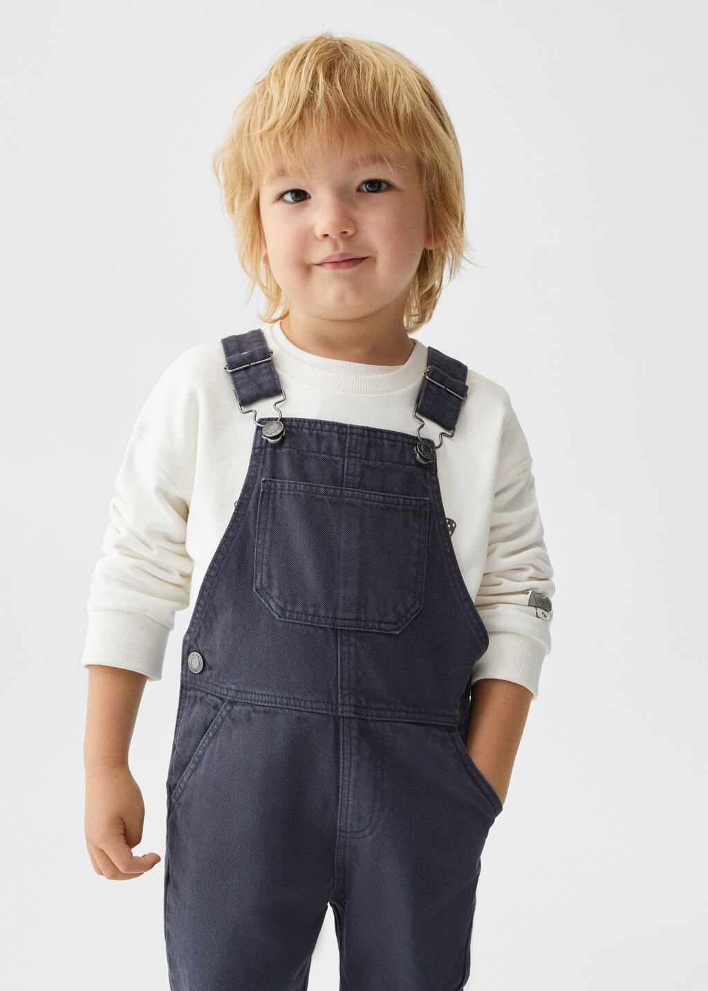 Lined denim dungarees - Medium plane