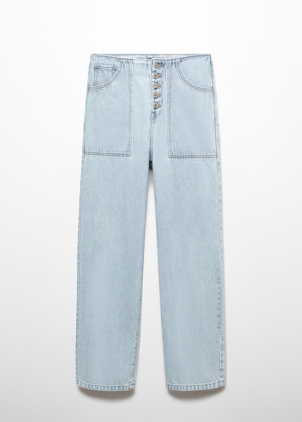 Cropped straight-leg jeans with buttons - Article without model