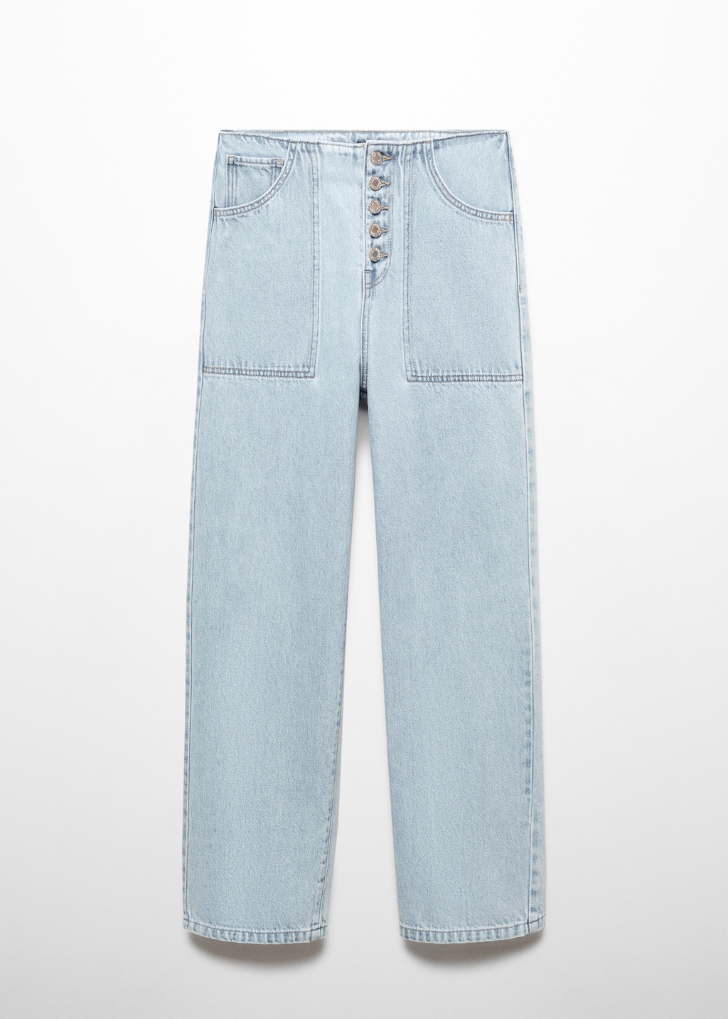 Cropped straight-leg jeans with buttons - Article without model