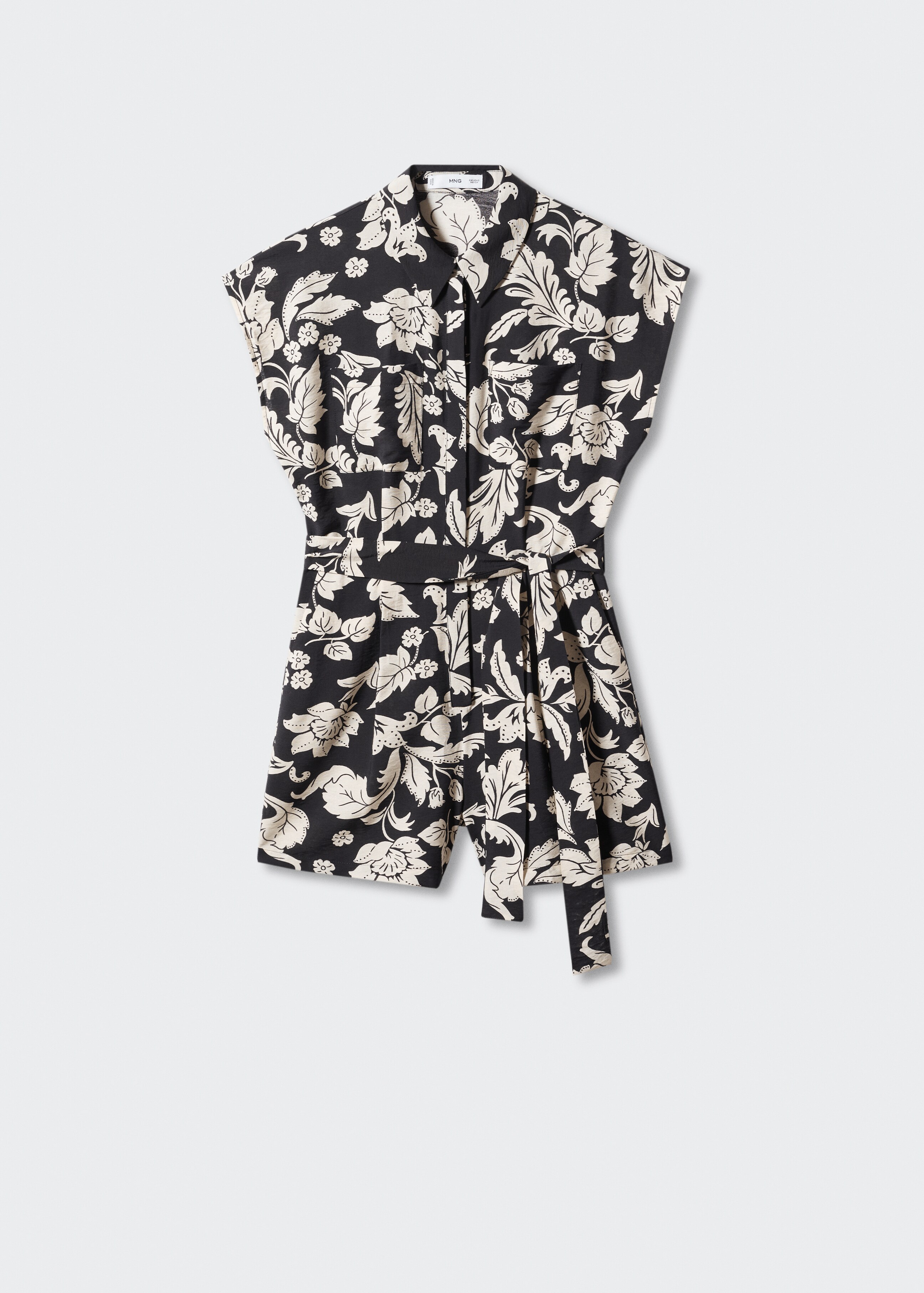 Floral-print jumpsuit with tie - Article without model