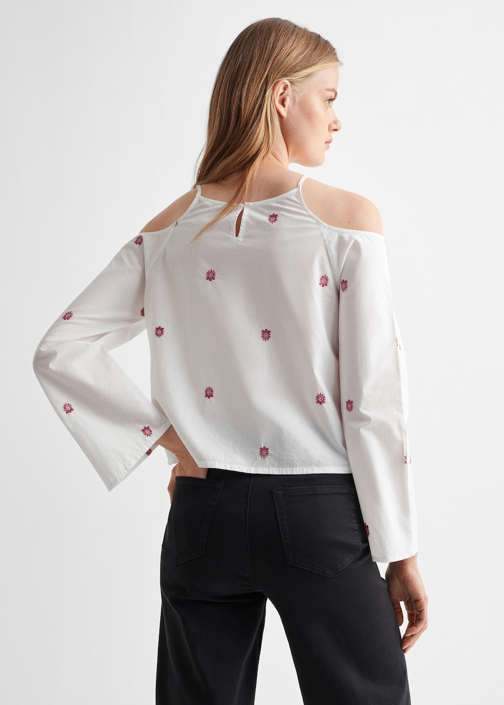 Slit cotton blouse - Reverse of the article