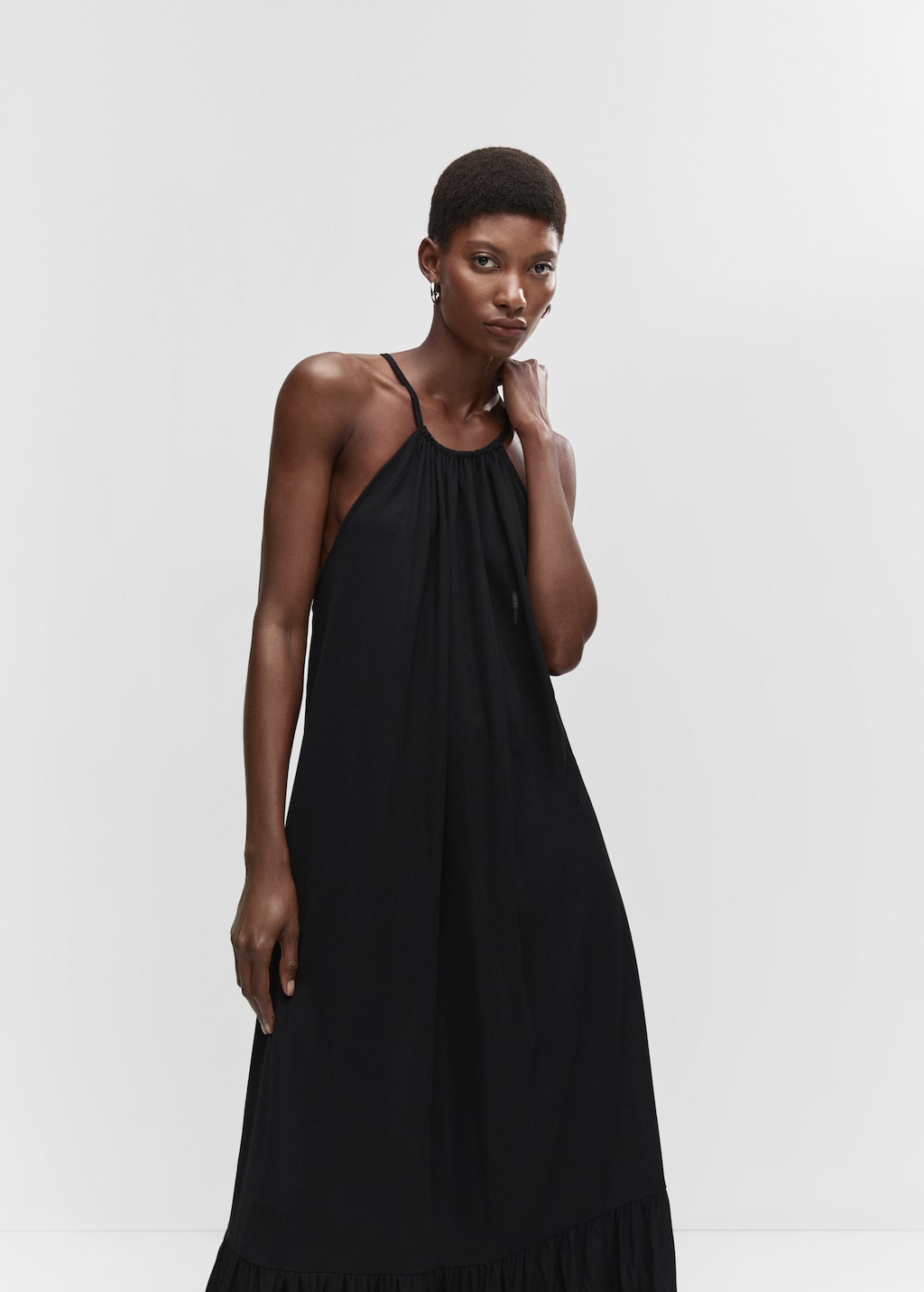 Cross-back maxi-dress - Medium plane