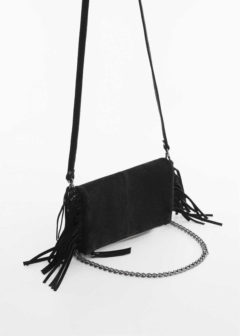 Fringed suede bag