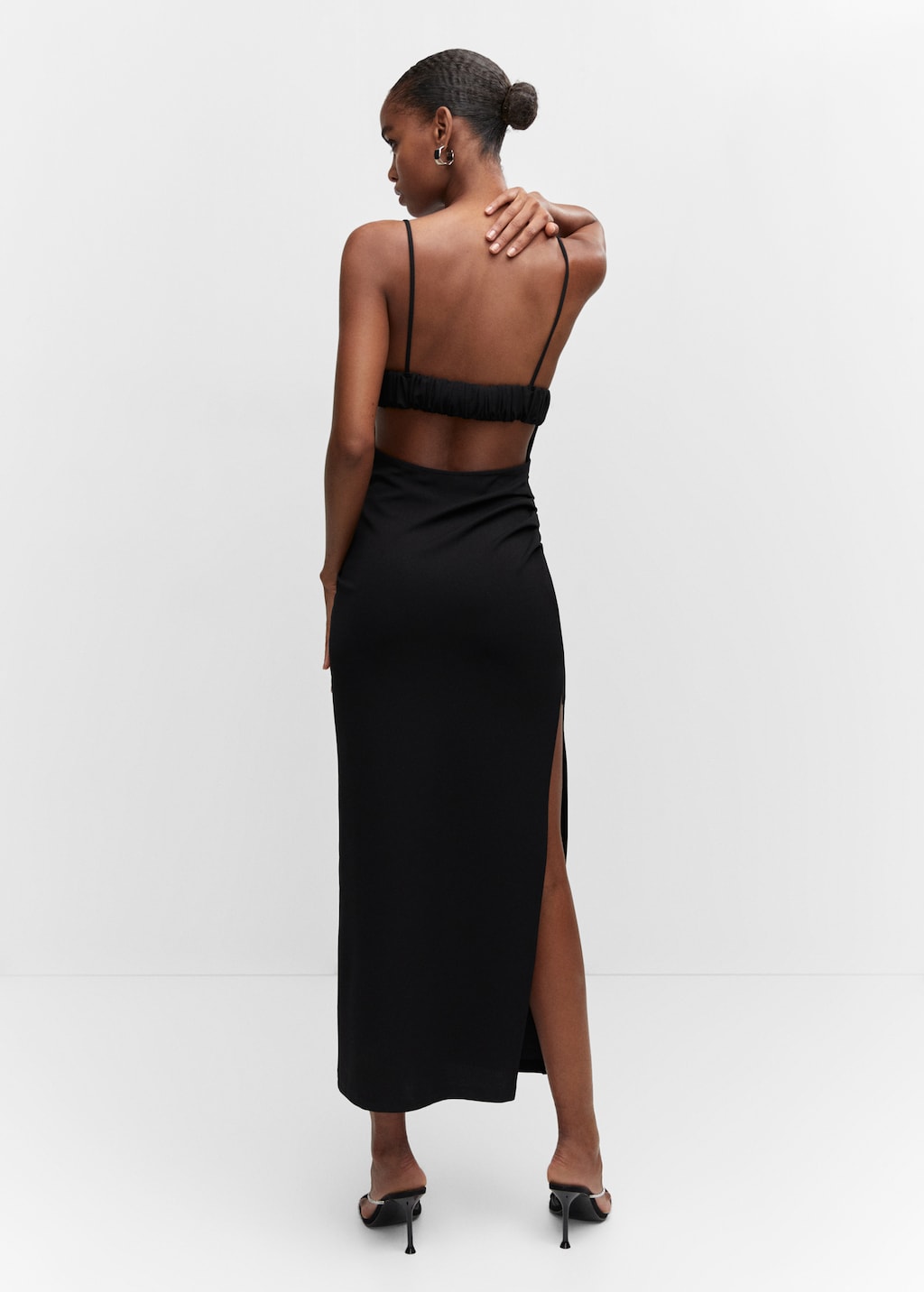 Asymmetrical dress with side slit - Reverse of the article