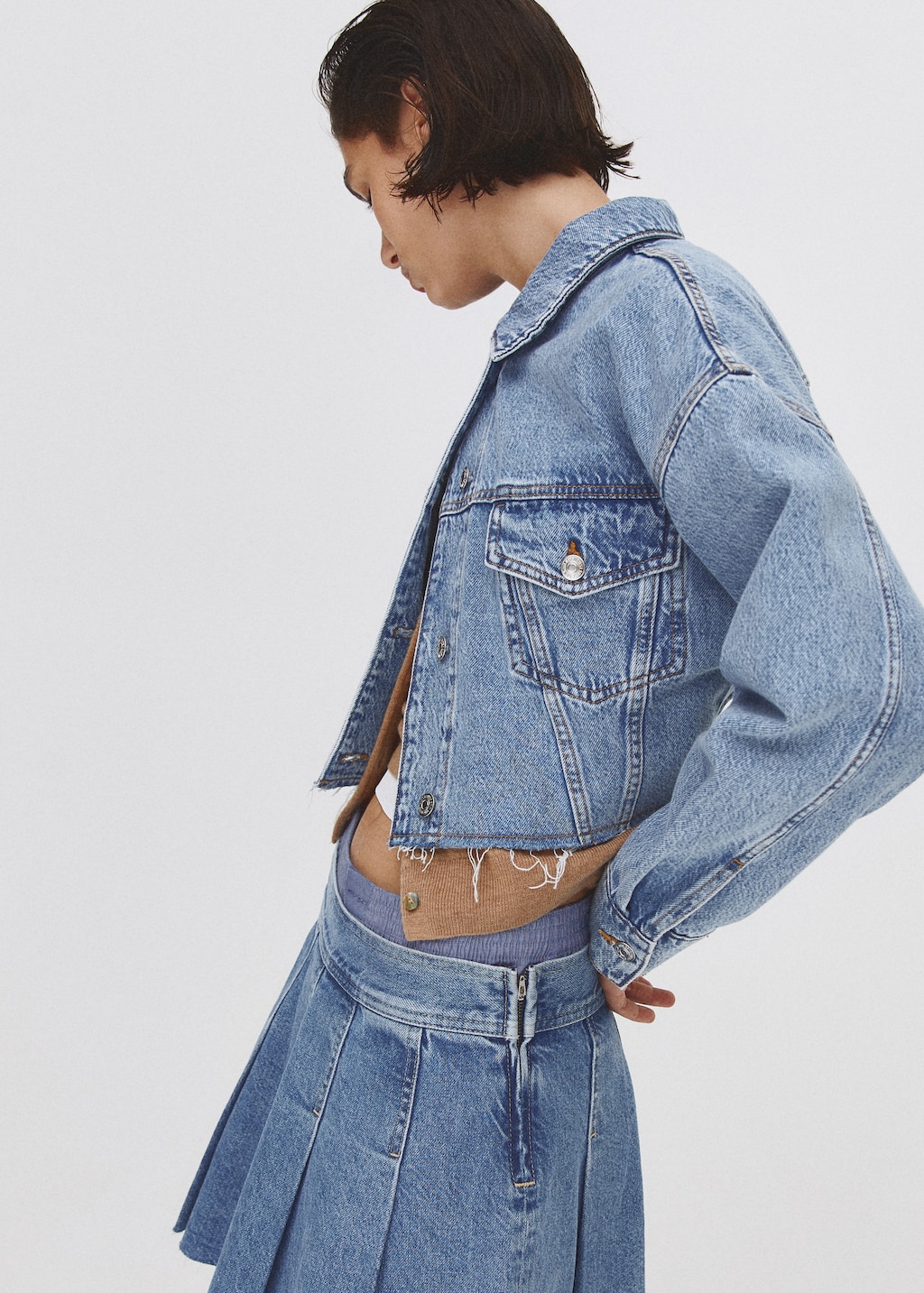 Cropped denim jacket Women MANGO OUTLET Sweden