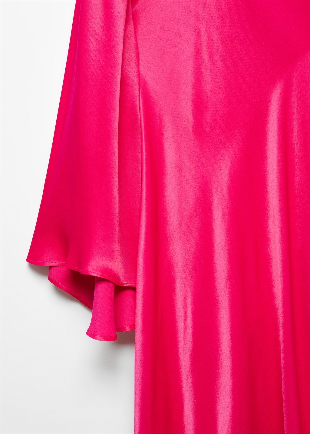 Flared-sleeve satin dress - Details of the article 8