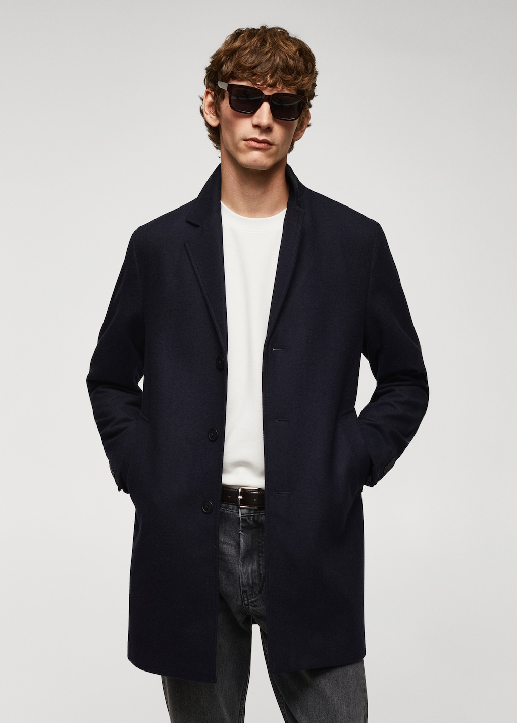 Men's slim fit wool coat best sale