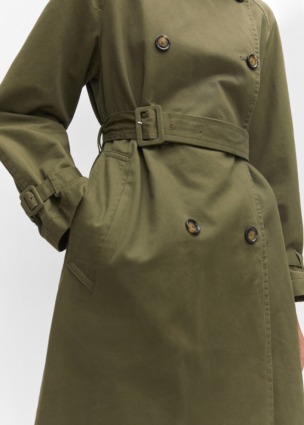 Baumwoll-Trenchcoat mit Reverskragen - Detail des Artikels 6