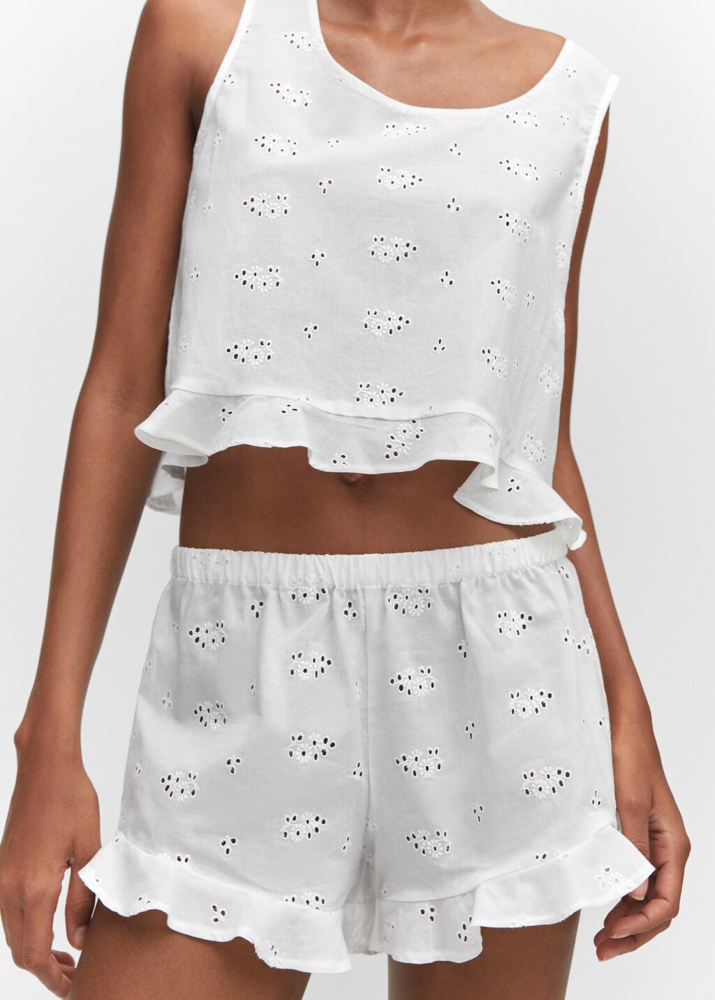 Pyjama shorts with openwork detail - Details of the article 6