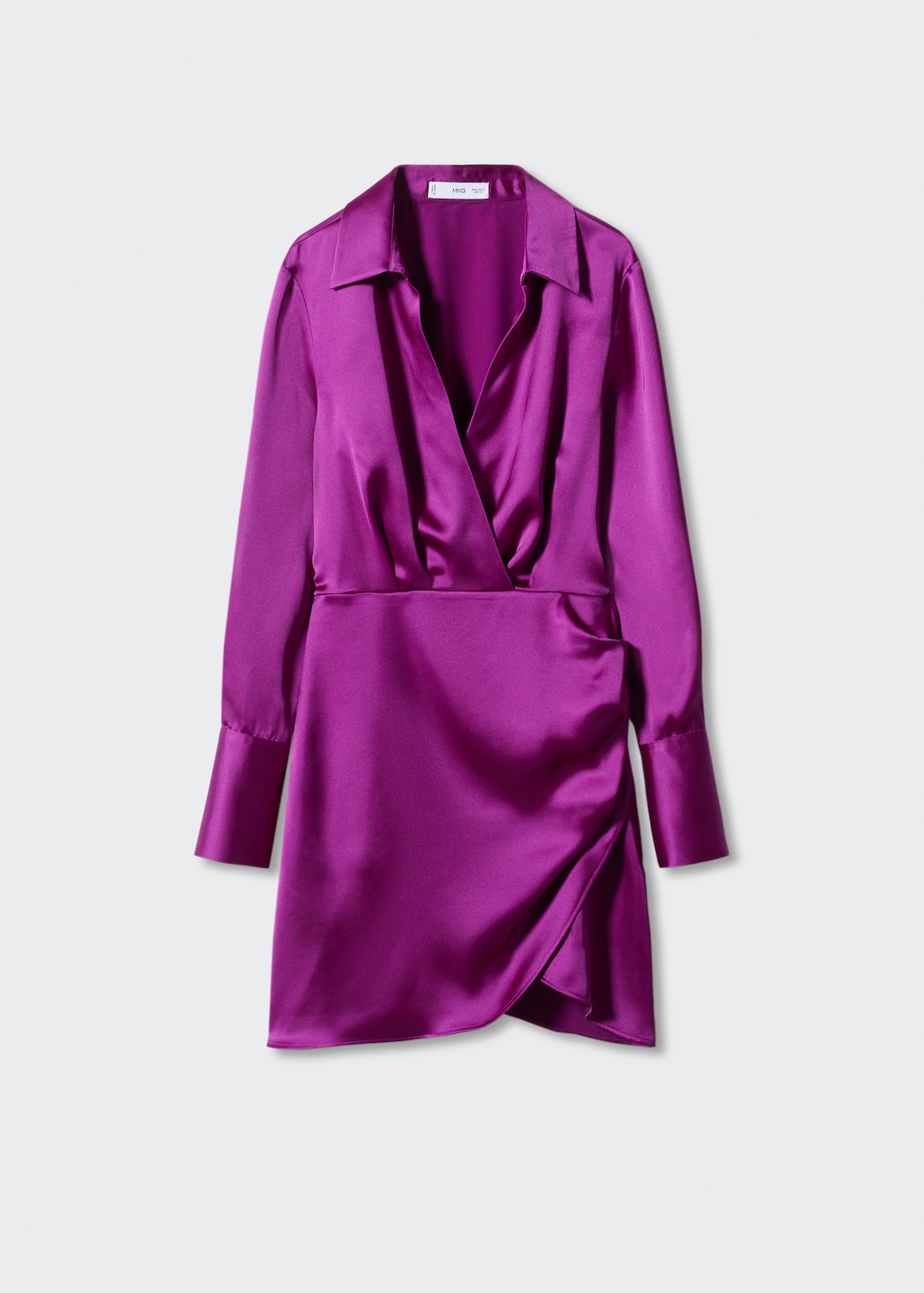 Satin wrap shirt dress - Article without model