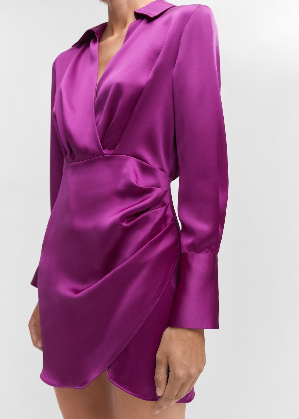 Satin wrap shirt dress - Details of the article 6