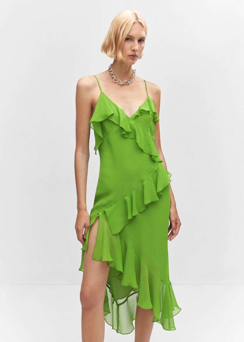 Asymmetric ruffled dress - Medium plane