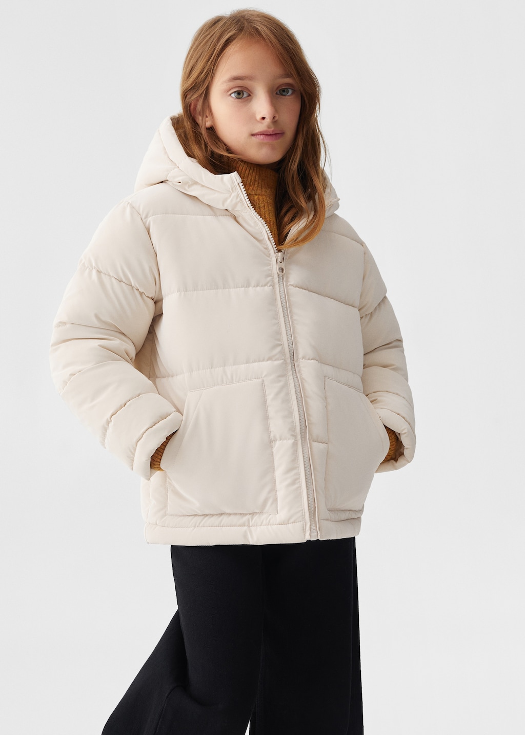 Hood quilted coat - Medium plane