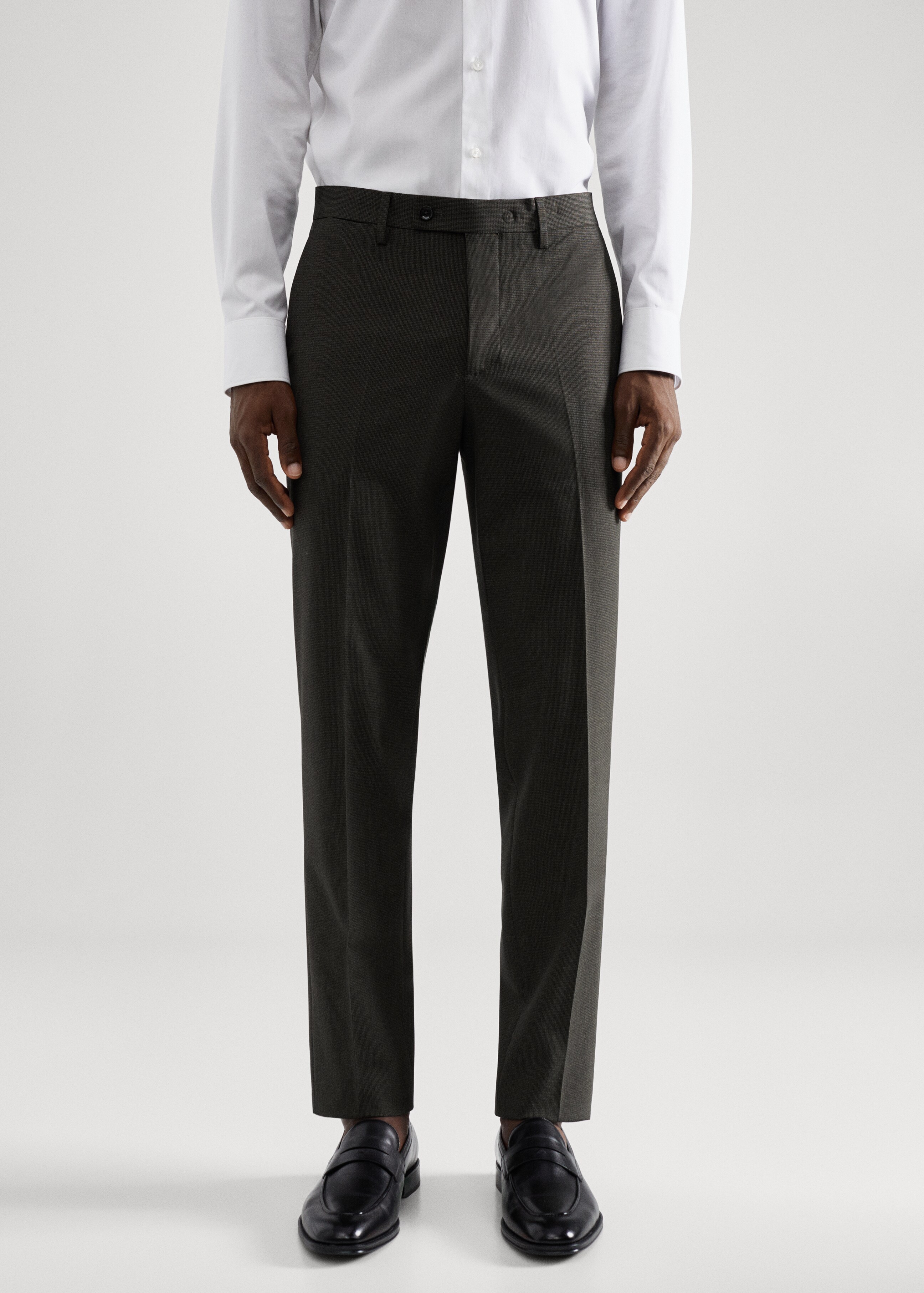 Stretch fabric slim-fit printed suit trousers - Medium plane