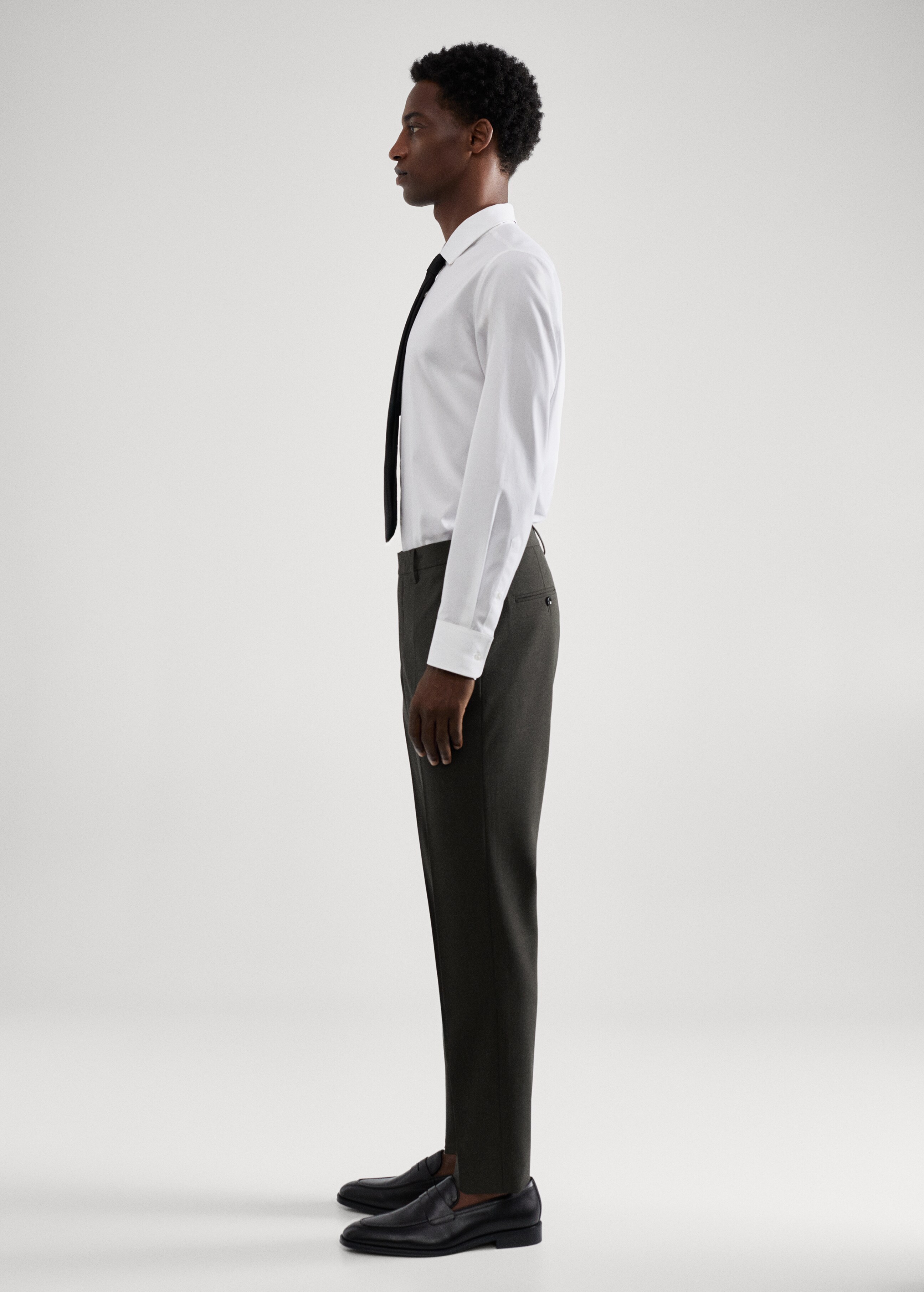 Stretch fabric slim-fit printed suit trousers - Details of the article 2