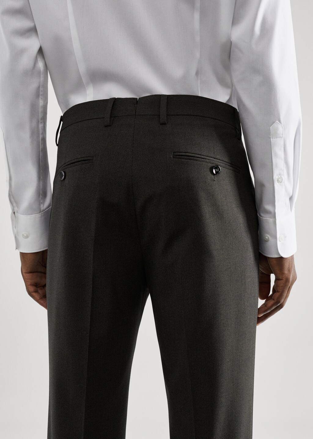 Stretch fabric slim-fit printed suit trousers - Details of the article 6