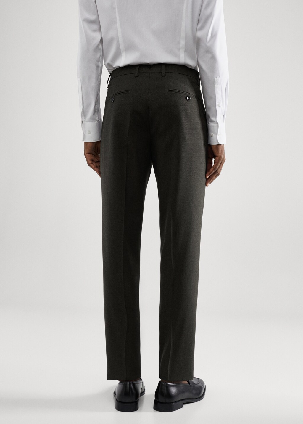 Stretch fabric slim-fit printed suit trousers - Reverse of the article