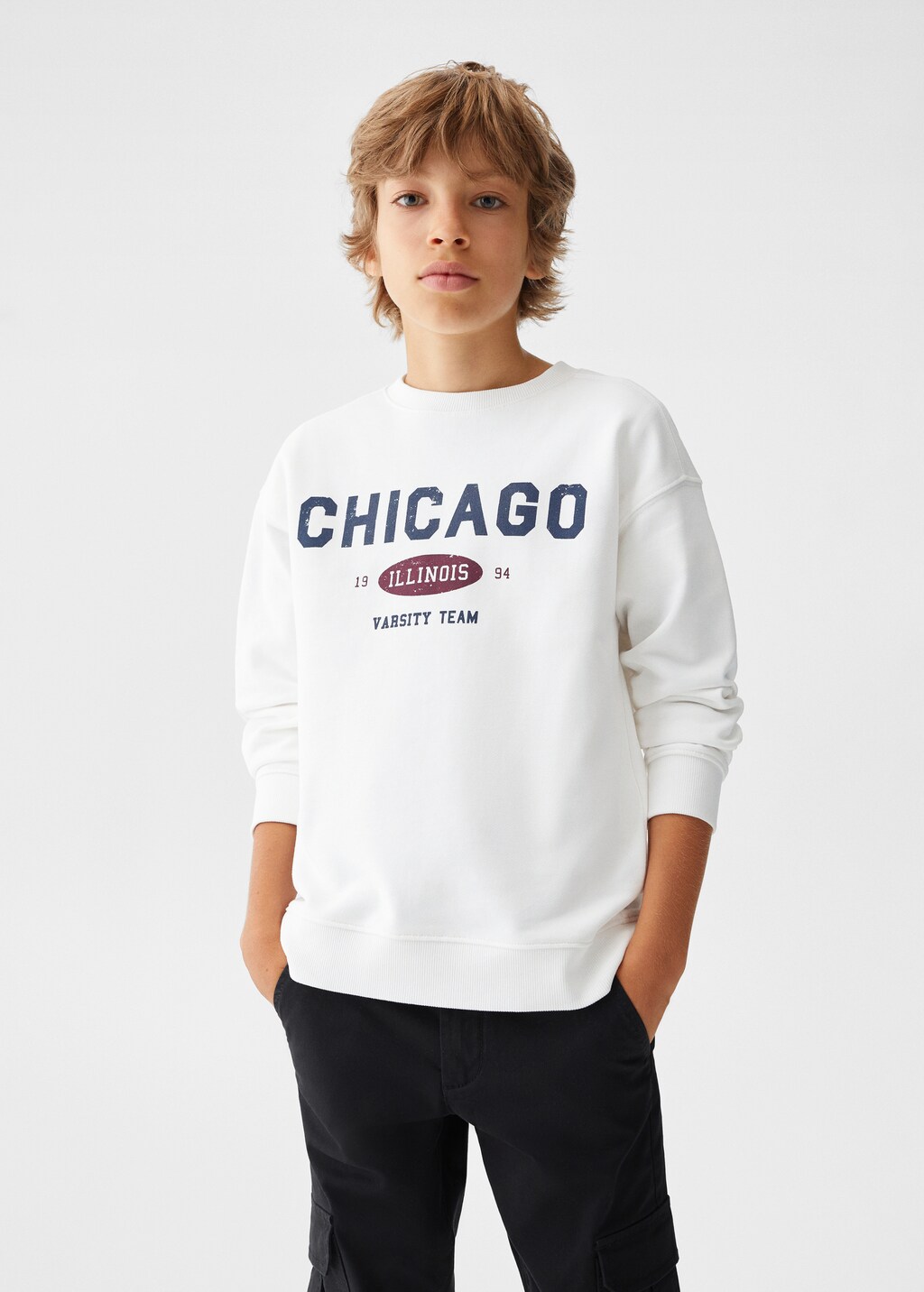 Weiches Sweatshirt mit Text - Mittlere Ansicht