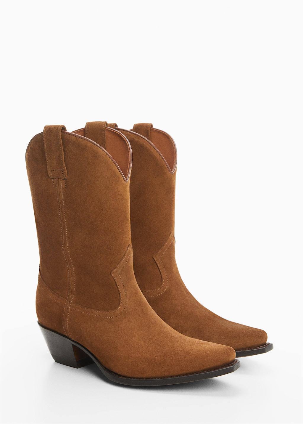 Suede cowboy ankle boots - Medium plane