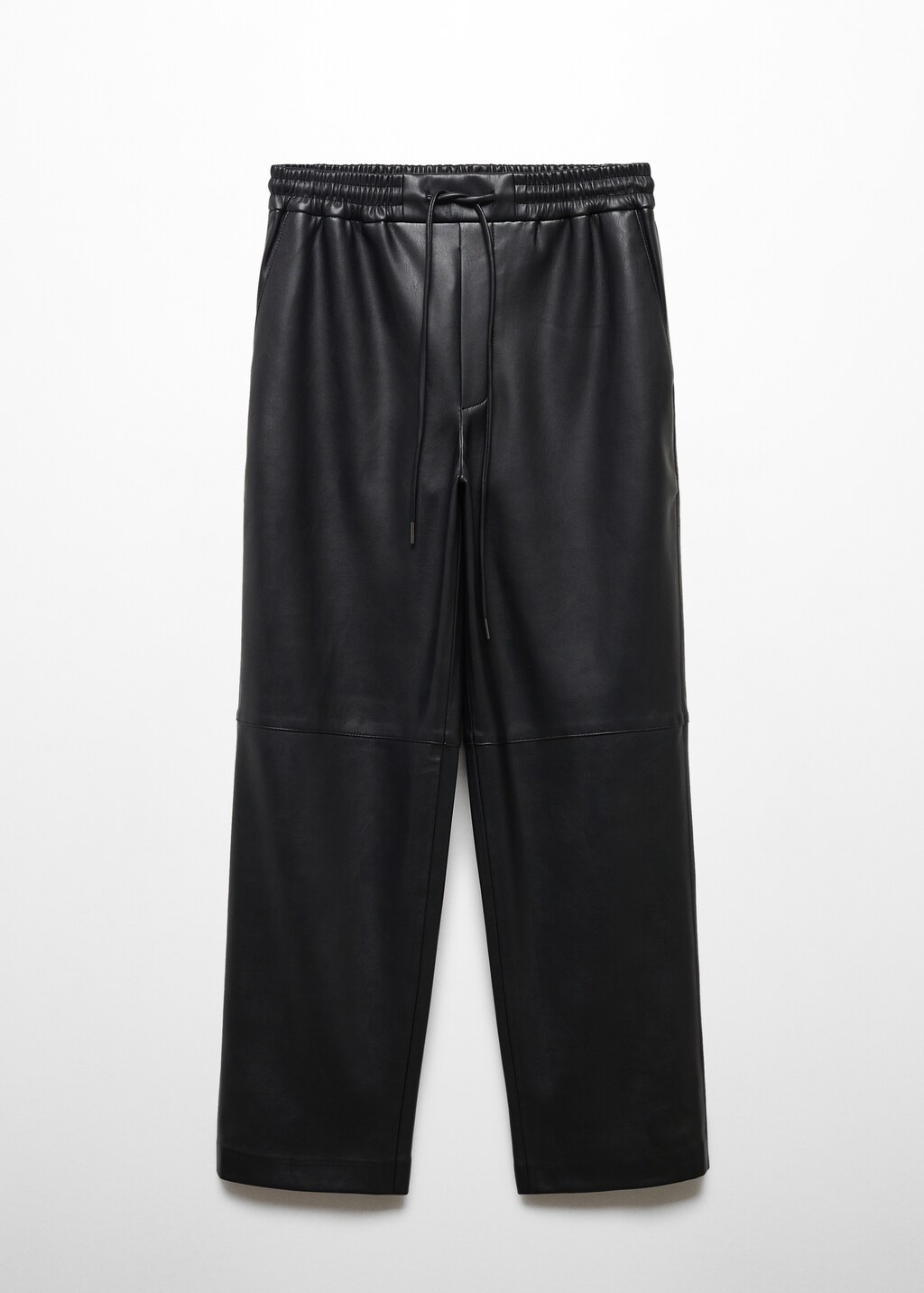 Leather-effect elastic waist trousers - Article without model