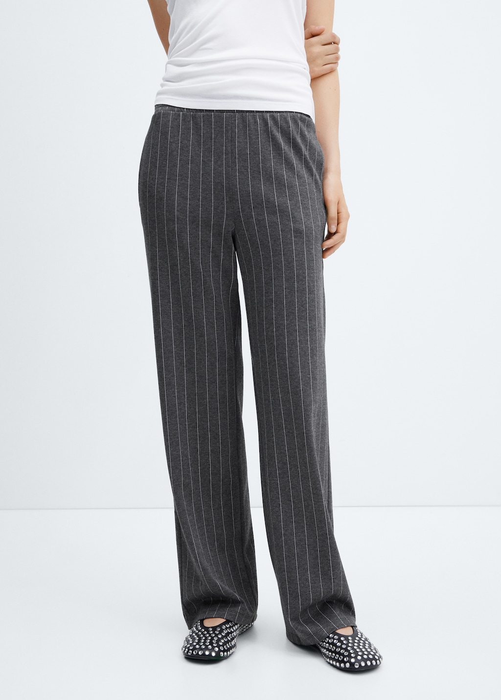 Pinstripe knitted trousers - Medium plane