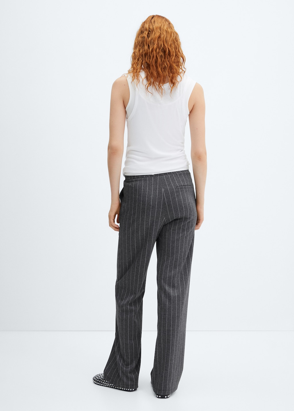 Pinstripe knitted trousers - Reverse of the article