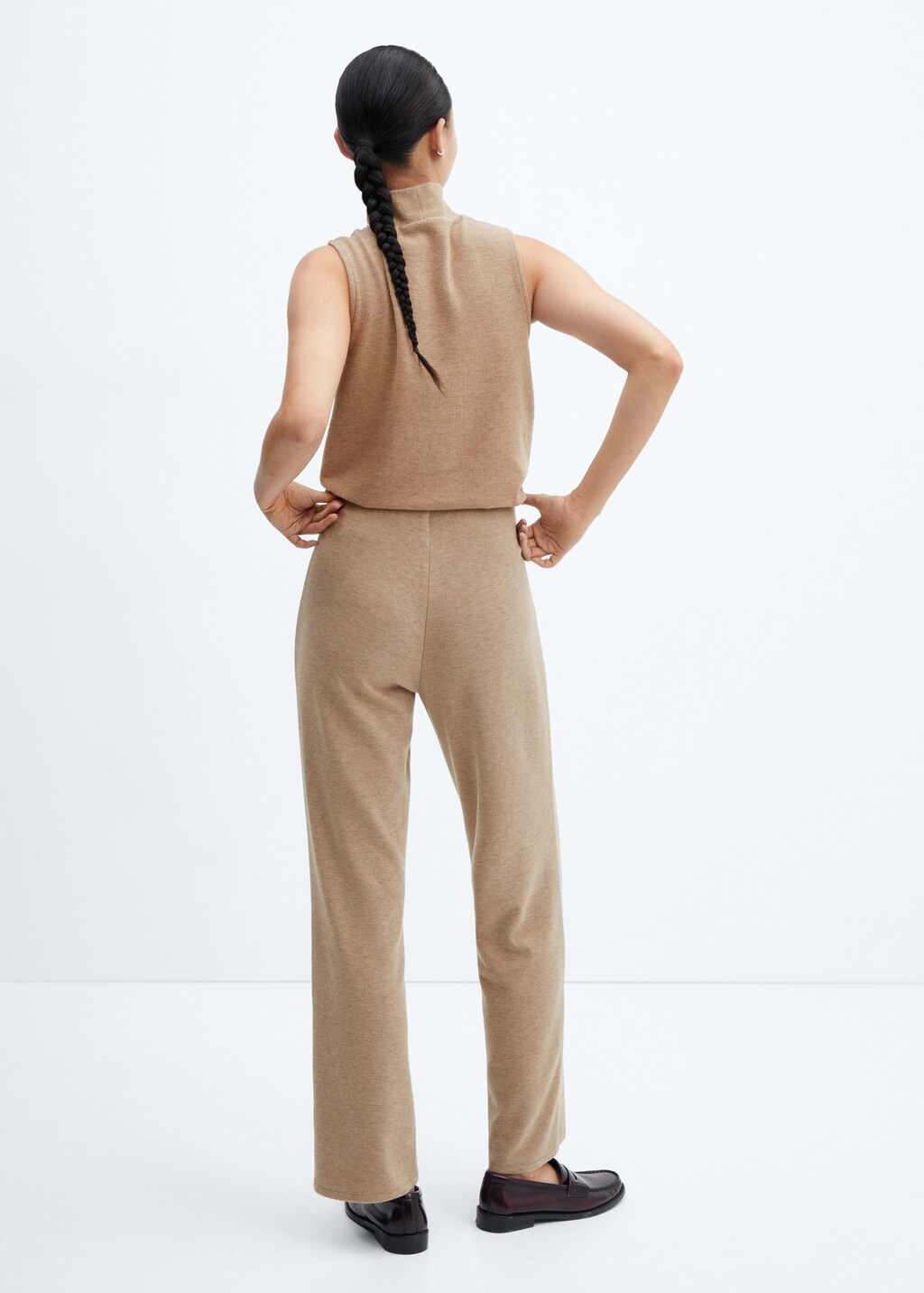 Cotton-linen knitted trousers  - Reverse of the article