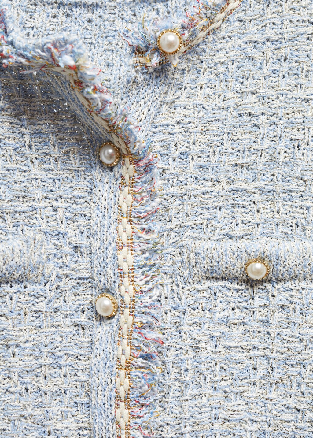 Tweed cardigan with jewel button - Details of the article 8