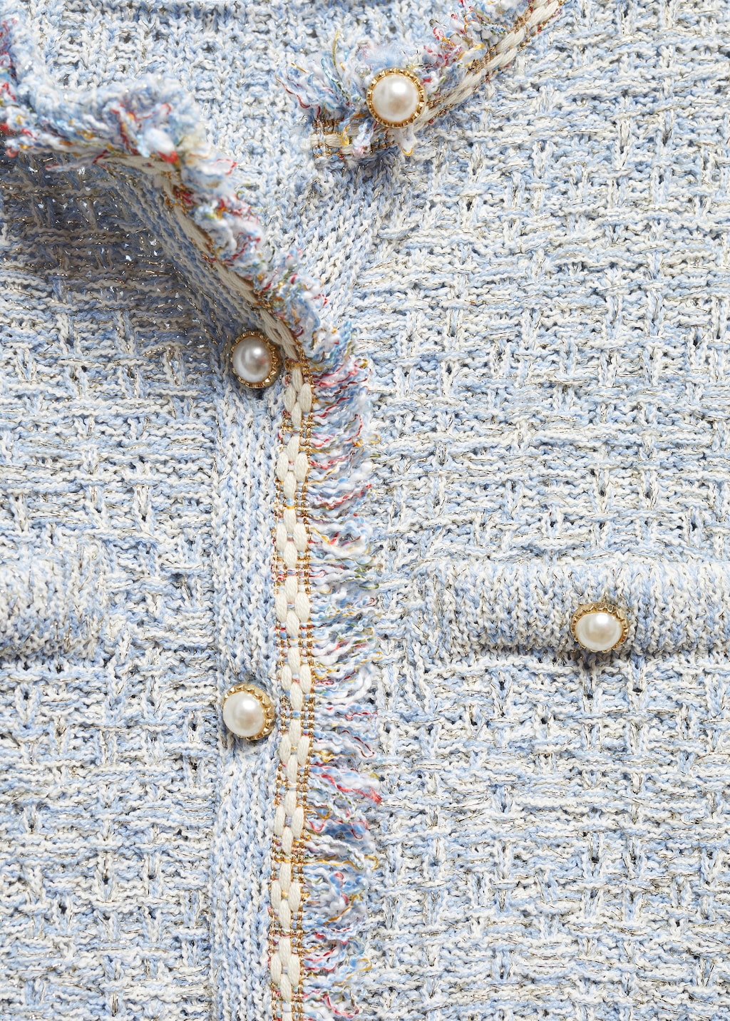 Tweed cardigan with jewel button - Details of the article 8