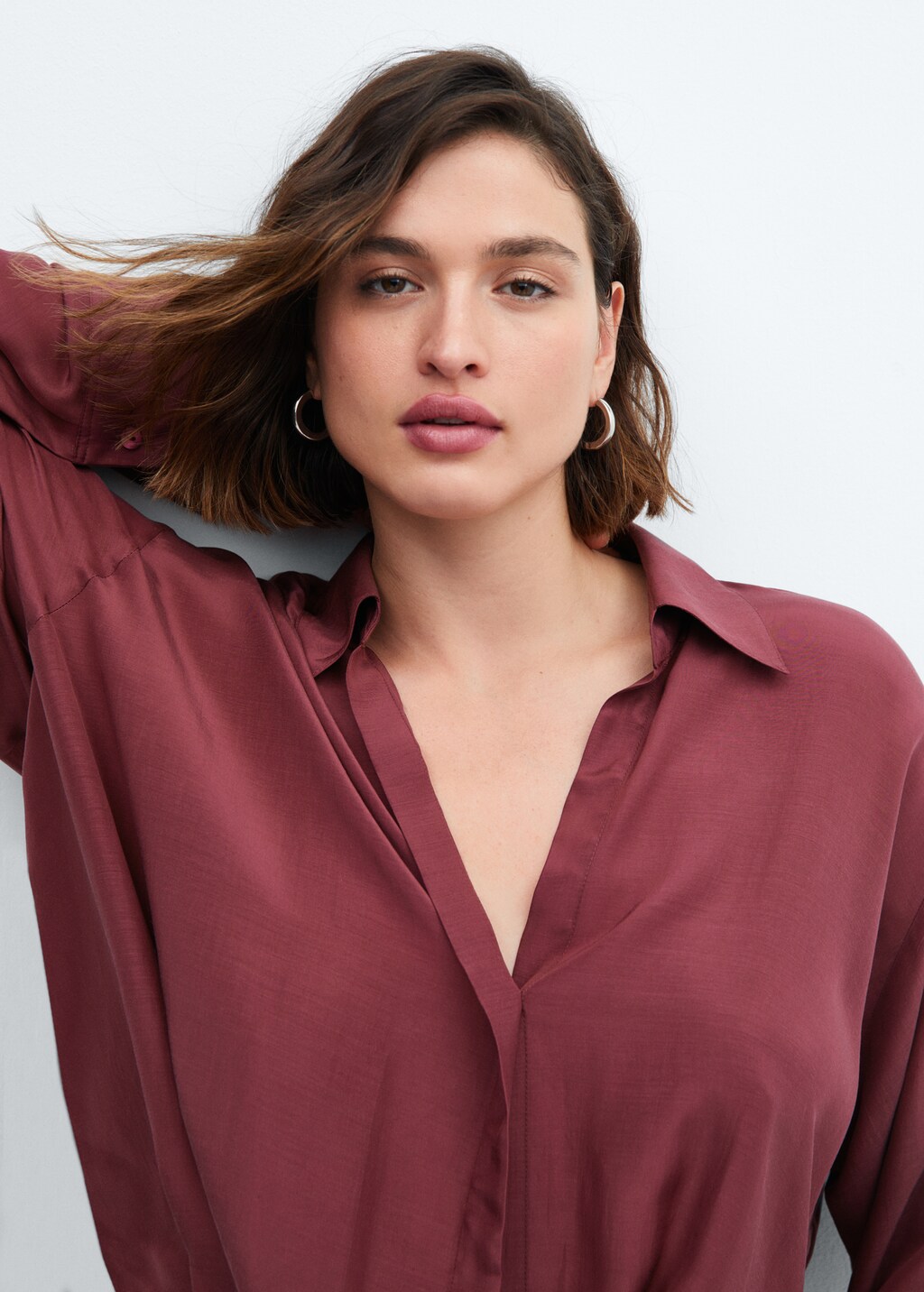 Satin wrap blouse - Details of the article 4