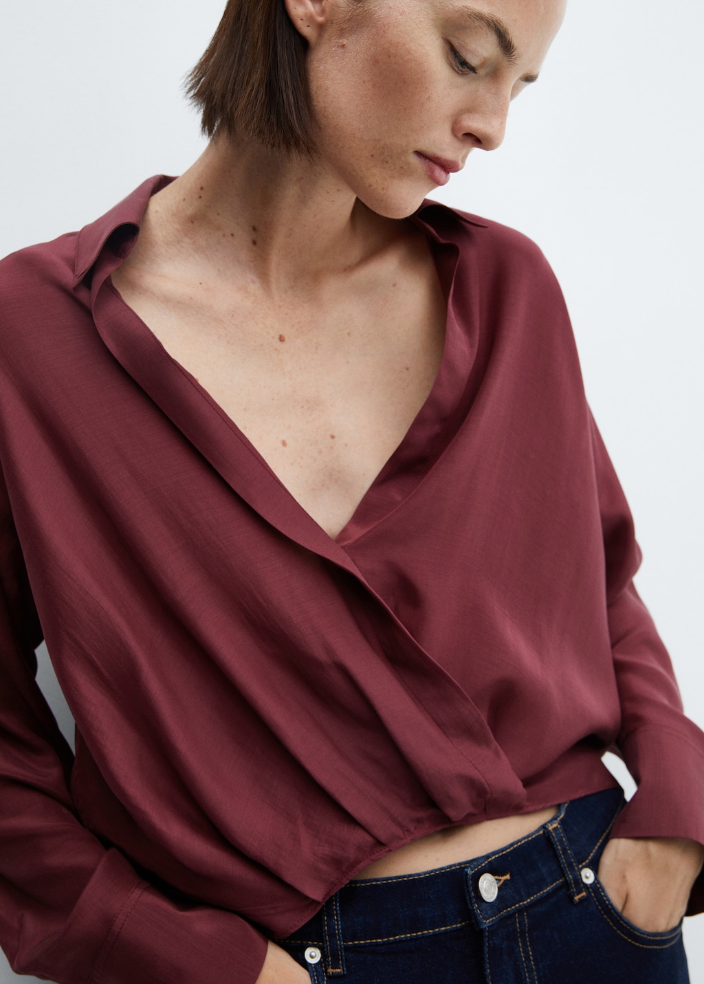 Satin wrap blouse - Details of the article 6