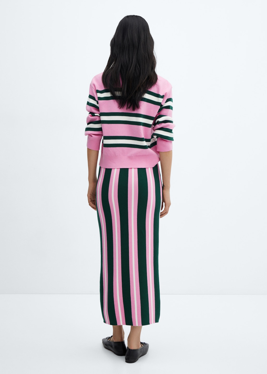 Striped knitted skirt - Reverse of the article