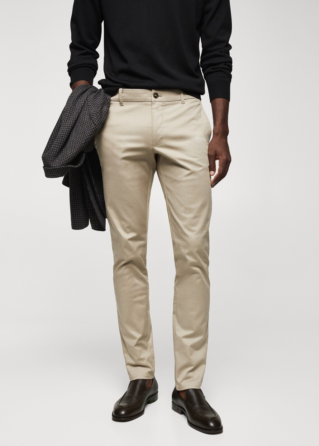 Skinny cotton chino trousers - Medium plane