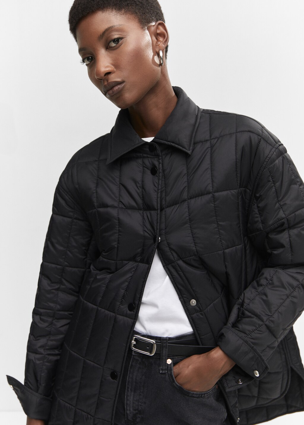 Quilted anorak with shirt collar - Details of the article 1