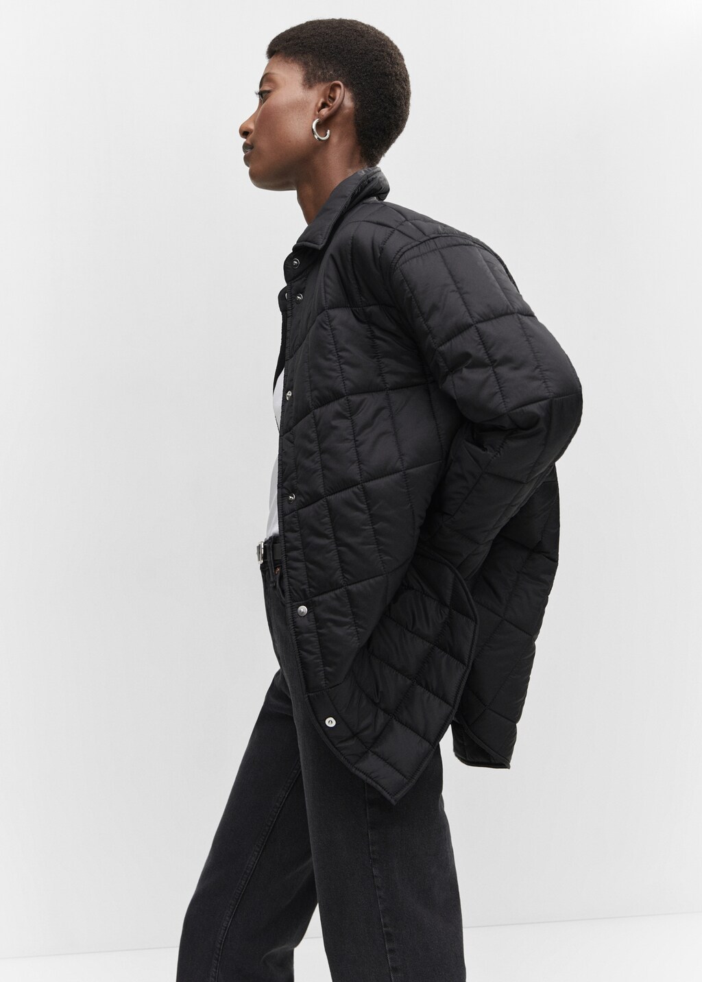 Quilted anorak with shirt collar - Details of the article 2