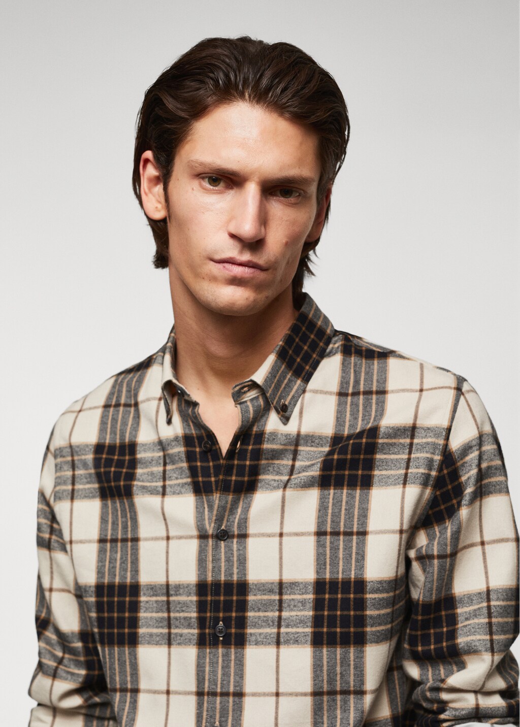 Regular fit checked flannel shirt - Details of the article 1