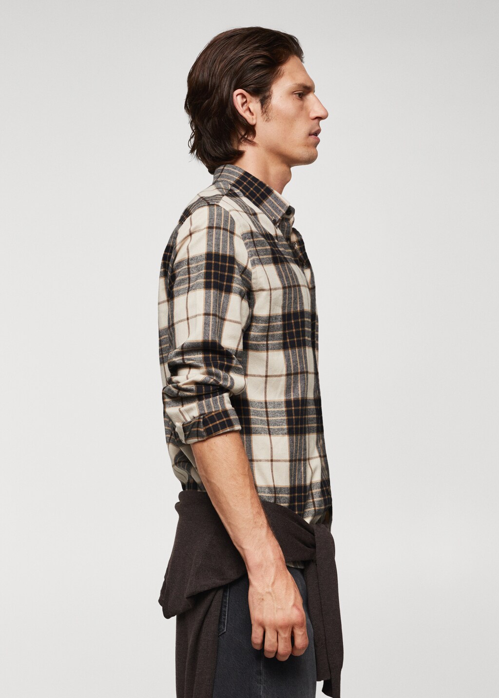 Regular fit checked flannel shirt - Details of the article 2