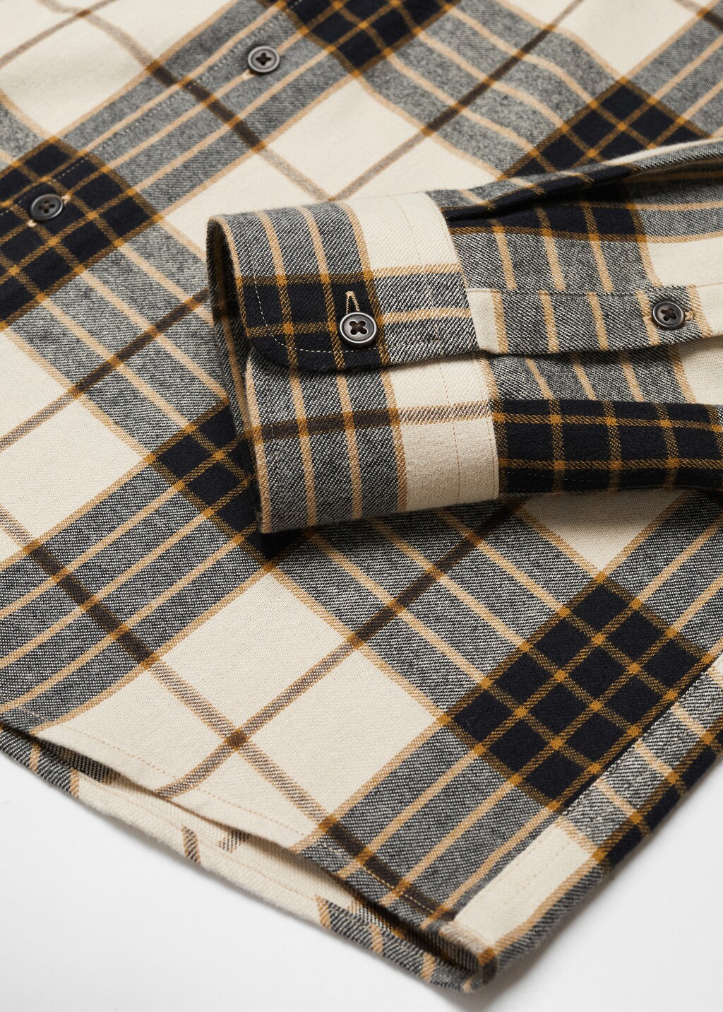 Regular fit checked flannel shirt - Details of the article 8