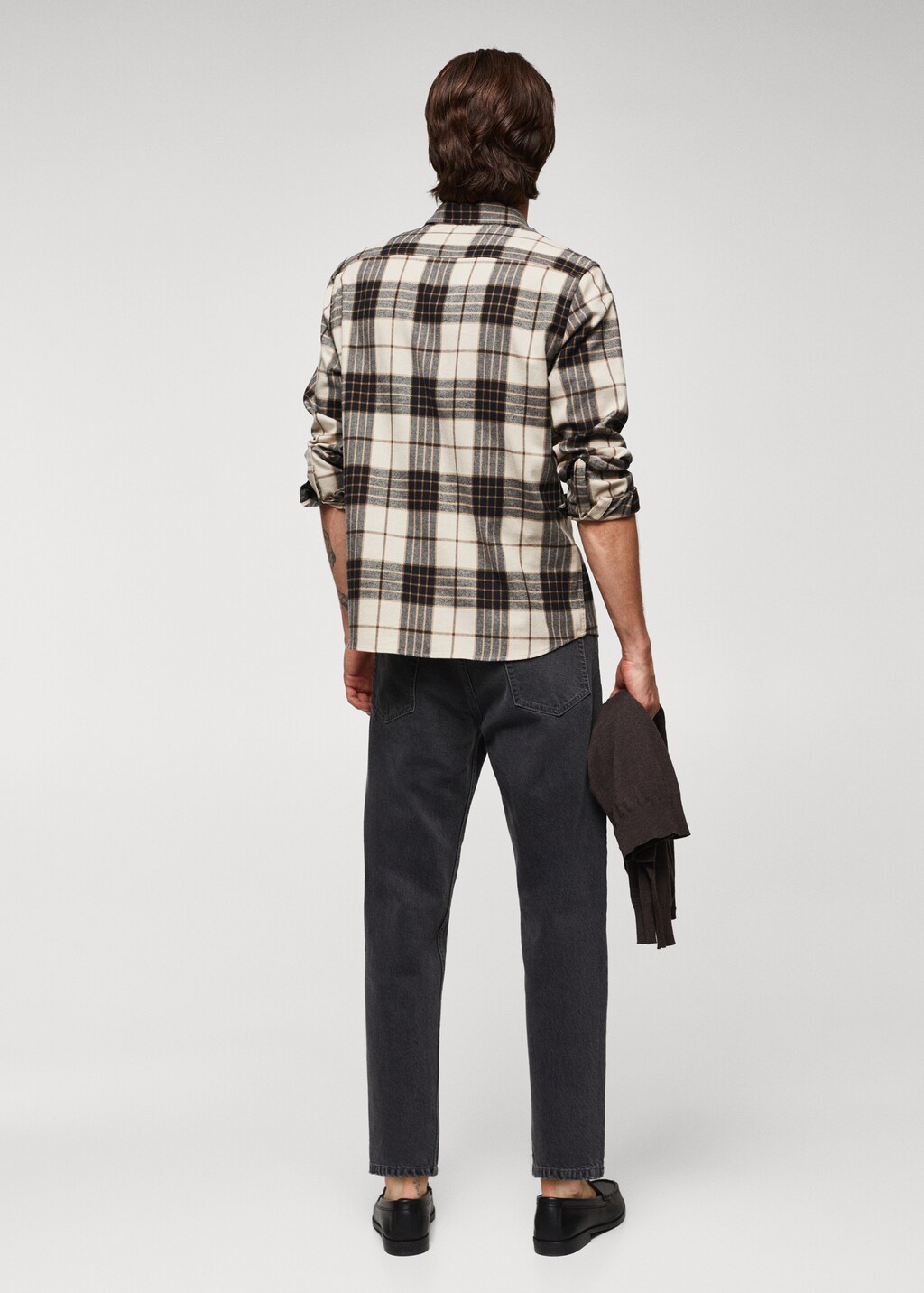 Regular fit checked flannel shirt - Reverse of the article