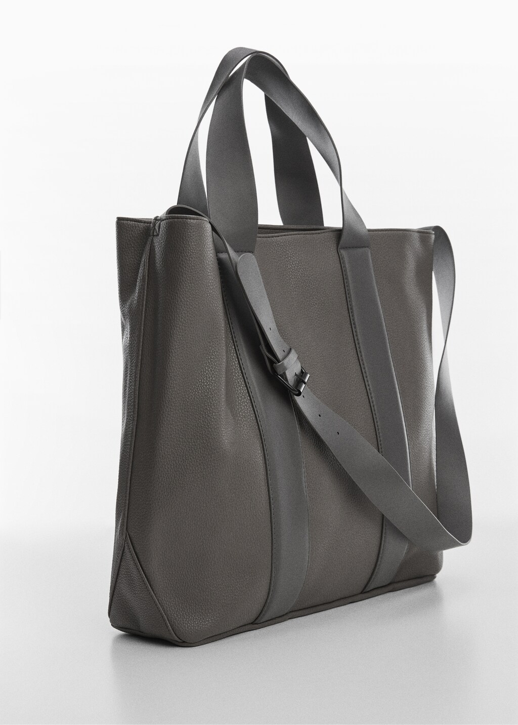 Leather-effect shopper bag - Medium plane